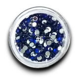 CRYSTAL ROUND FACETED FLATBACK RHINESTONES | GEMSTONES-2-MATCH™ | 175 Nail Rhinestone Colors | Color Chart #1-#12