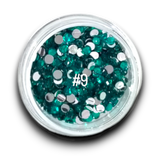 CRYSTAL ROUND FACETED FLATBACK RHINESTONES | GEMSTONES-2-MATCH™ | 175 Nail Rhinestone Colors | Color Chart #1-#12