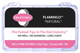 PRE-ETCHED® Pro Nail Tips™ | FLAMINGO™ WELL-LESS ELEGANT CURVE NAIL TIPS | 100 CT. ASSORTED NAIL TIP BOX