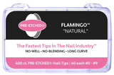 PRE-ETCHED® WELL-LESS NAIL TIPS | Pro Nail Tips™ FLAMINGO™ |  400 CT. BOX NAIL TIPS | WHITE, NATURAL