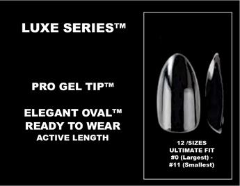 ELEGANT OVAL™ NAIL TIPS | LUXE SERIES™ PRO GEL TIPS™ FULL COVERAGE WELL-LESS CLEAR GEL NAIL TIPS | 40 CT. REFILL PACKAGES | 12 SIZES