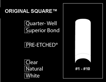 PRE-ETCHED® PRO NAIL TIPS™ ORIGINAL SQUARE 2.0 ™ | WHITE SQUARE NAIL TIPS | 20 CT.