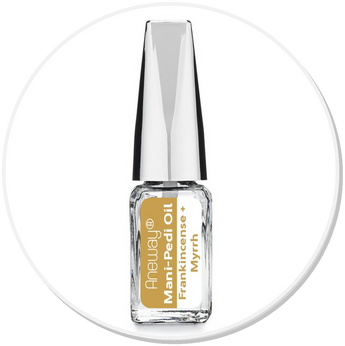 Mani + Pedi™ CUTICLE OIL  - infused with *Frankincense-Myrrh (EO) - Travel Size Glass Bottle (Brush-On) - Never Sticky or Greasy!