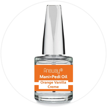 Mani + Pedi™ CUTICLE OIL  - infused with *Orange Vanilla Creme (EO) - 1/3 FL. OZ.  (Full-Size) Glass Bottle (Brush-On) - Never Sticky or Greasy!