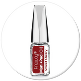 Mani + Pedi™  CUTICLE OIL - infused with *Sweet Cherry (EO) -  Travel Size Glass Bottle (Brush-On) - Never Sticky or Greasy!