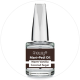 Mani + Pedi™ CUTICLE OIL  - infused with *Warm Vanilla Coconut Sugar (EO) - 1/3 FL. OZ. (Full-Size) Glass Bottle (Brush-On) - Never Sticky or Greasy!