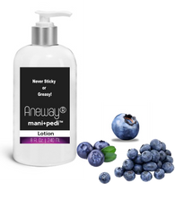 Aneway® Mani+Pedi™ CARE - Hand & Body Lotion - Blazin' Blueberry (F.O) - 8 Oz. Clear Bottle -  Never Sticky or Greasy!