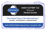 PRE-ETCHED® WELL-LESS NAIL TIPS | Pro Nail Tips™ DAISY CUTTER™ 2.0 | 400 CT. BOX NAIL TIPS | WHITE, NATURAL, CLEAR
