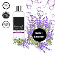 Aneway® Mani + Pedi™ CARE - Botanical Infused, Liquid Soft Soap - 8 Fl. Oz. Crystal Clear Bottle - Sweet Lavender (EO) - Sulfate-Free