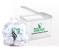 Keep The Stink Out! Nail Station Disposal System | Table Top Receptacle, Liner's, Disposable Brush Wipes