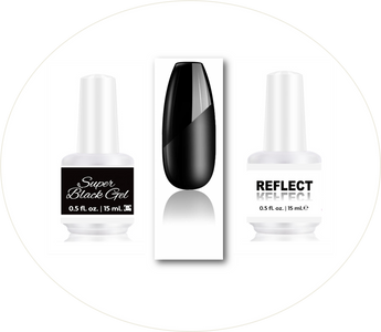 Super Black Gel + Reflect™ Gel Top Coat Nail Polish Duo | 1/2 Fl. Oz. | Simply The Best!