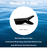 Soak-Off Acrylic Gel Nail Polish Removal Clips | 10 CT. "BLACK" w/Storage Case + BONUS: 100 CT. BOX SOAK-OFF NAIL PADS | Whale Of A Clip!